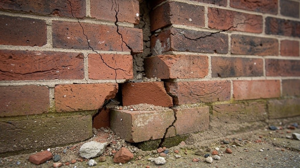Structural crack in foundation wall of a Bath period property